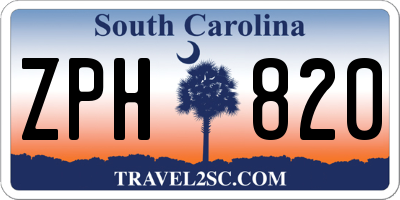 SC license plate ZPH820
