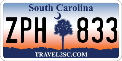 SC license plate ZPH833