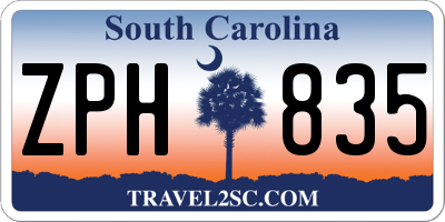 SC license plate ZPH835