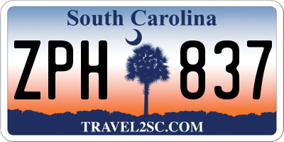 SC license plate ZPH837