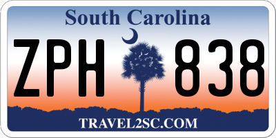 SC license plate ZPH838