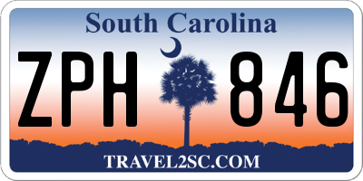 SC license plate ZPH846