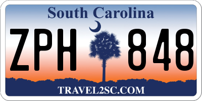 SC license plate ZPH848