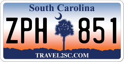 SC license plate ZPH851