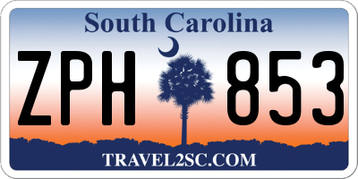 SC license plate ZPH853