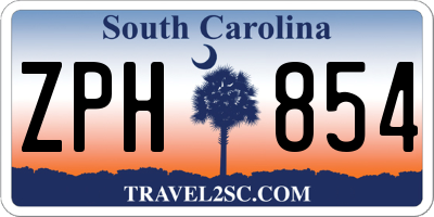 SC license plate ZPH854