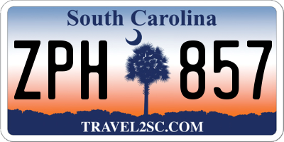 SC license plate ZPH857