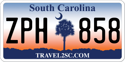 SC license plate ZPH858