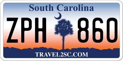 SC license plate ZPH860