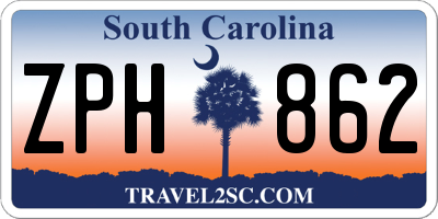 SC license plate ZPH862