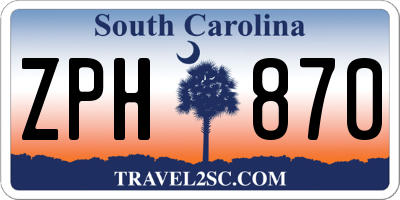 SC license plate ZPH870