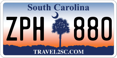 SC license plate ZPH880