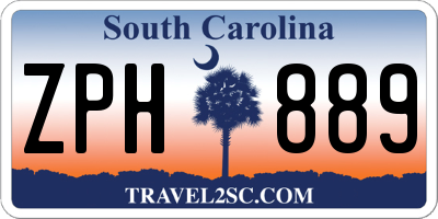 SC license plate ZPH889