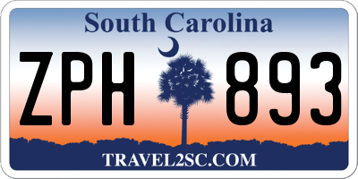 SC license plate ZPH893
