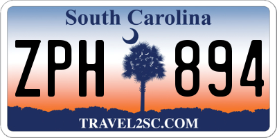 SC license plate ZPH894