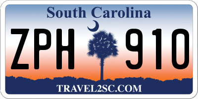 SC license plate ZPH910