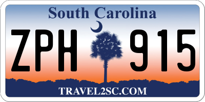 SC license plate ZPH915
