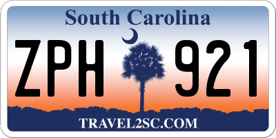 SC license plate ZPH921