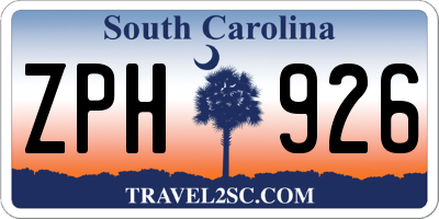 SC license plate ZPH926