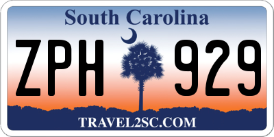 SC license plate ZPH929