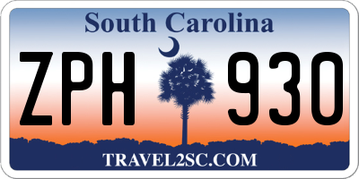 SC license plate ZPH930