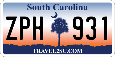 SC license plate ZPH931
