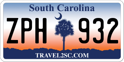 SC license plate ZPH932