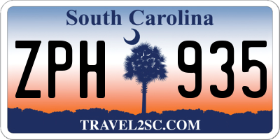 SC license plate ZPH935