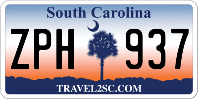 SC license plate ZPH937