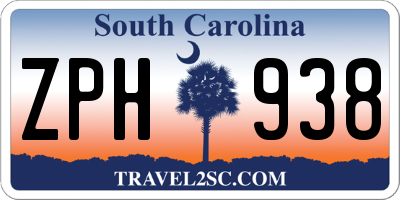 SC license plate ZPH938