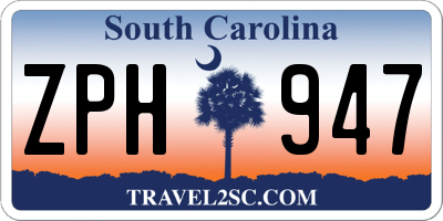SC license plate ZPH947