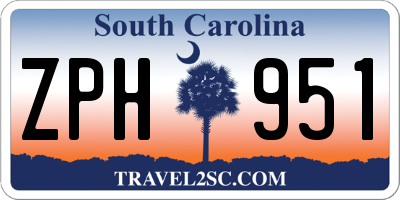 SC license plate ZPH951