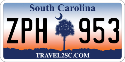 SC license plate ZPH953