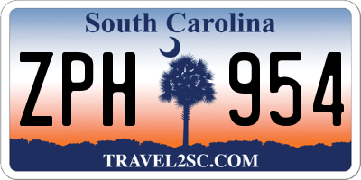 SC license plate ZPH954