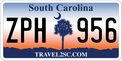 SC license plate ZPH956