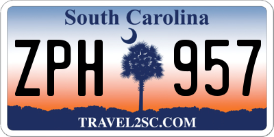 SC license plate ZPH957