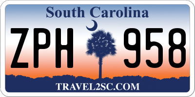 SC license plate ZPH958