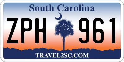 SC license plate ZPH961
