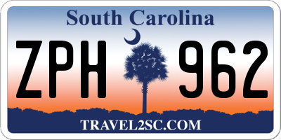SC license plate ZPH962