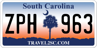 SC license plate ZPH963