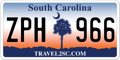 SC license plate ZPH966