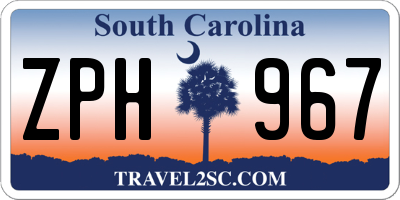 SC license plate ZPH967