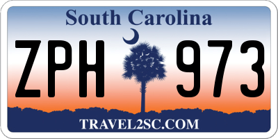 SC license plate ZPH973