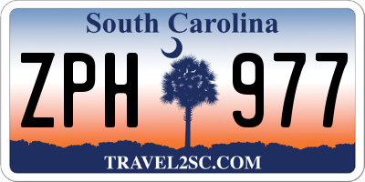 SC license plate ZPH977