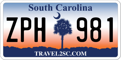 SC license plate ZPH981