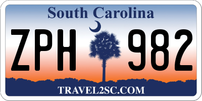 SC license plate ZPH982