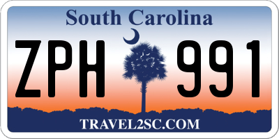 SC license plate ZPH991