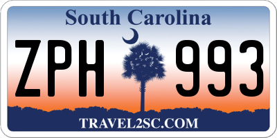 SC license plate ZPH993