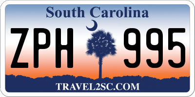 SC license plate ZPH995