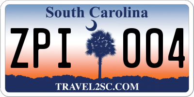 SC license plate ZPI004